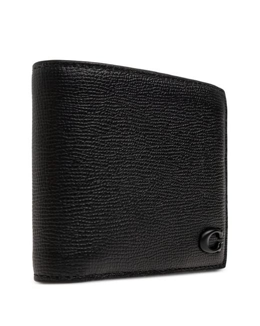 COACH Black Logo-Plaque Wallet for men