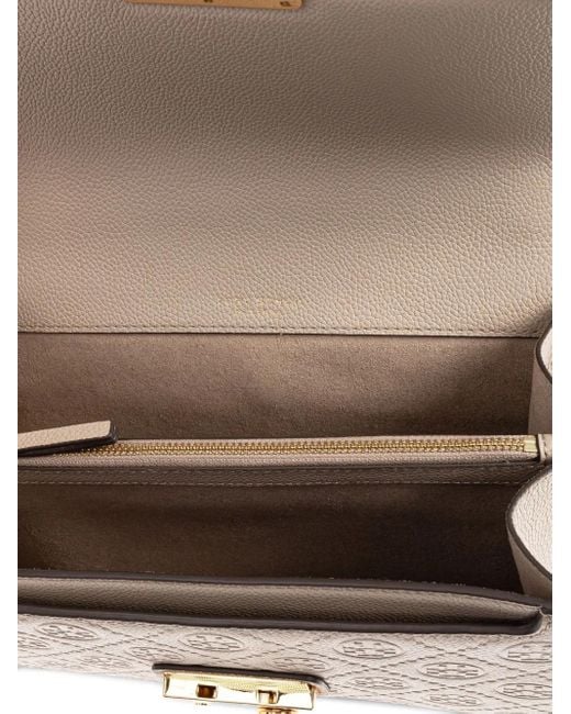 Tory Burch ロゴエンボス フラップバッグ Natural