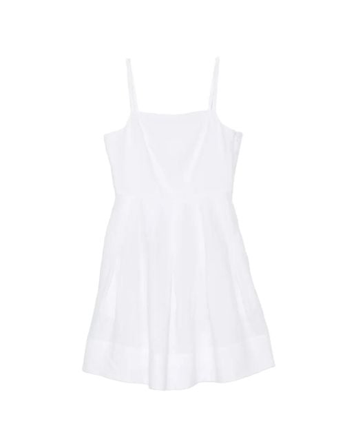 Eleventy White Spaghetti-Strap Mini Dress
