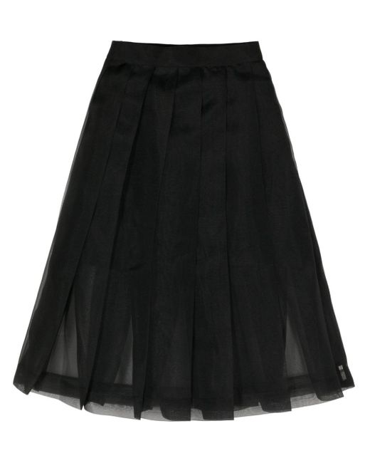 Undercover Black Pleated A-line Skirt