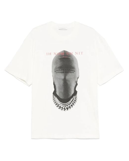 Camiseta con estampado de máscara Ih Nom Uh Nit de hombre de color White