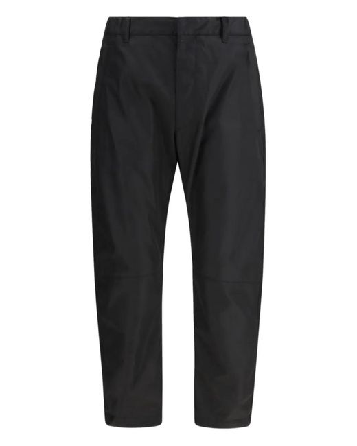 Prada Black Triangle-Logo Trousers for men