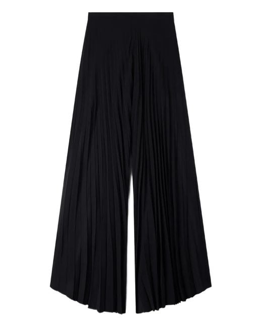 Sandro Blue Pleated Palazzo Trousers