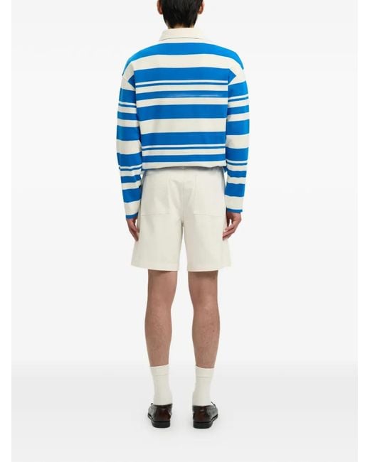 SELECTED White Patch-Pocket Shorts for men