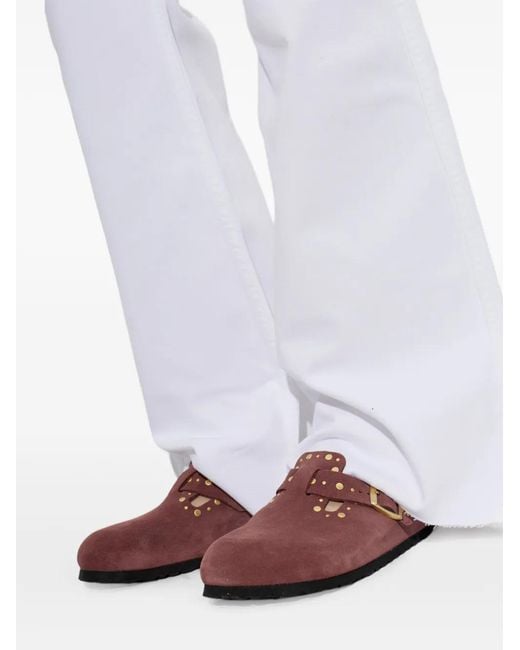 Birkenstock Brown Boston Rivet-Border Clogs