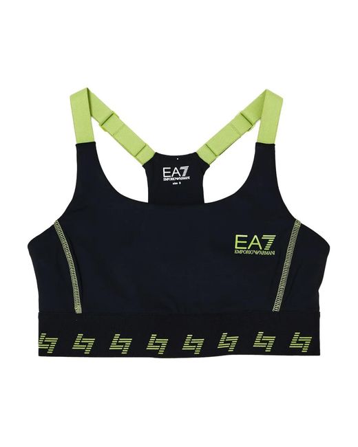 EA7 Black Logo-Detail Racerback Sports Bra