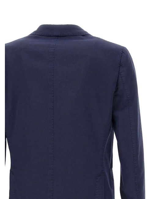 Santaniello Blue Lapel-Collar Two-Button Blazer for men