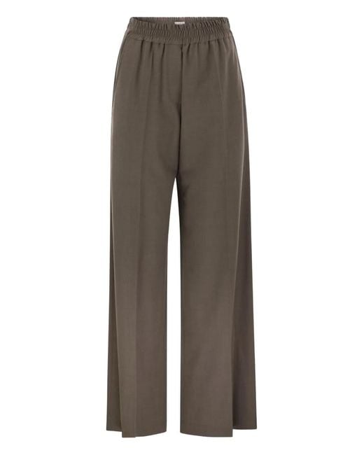 Brunello Cucinelli Gray Elasticated Trousers