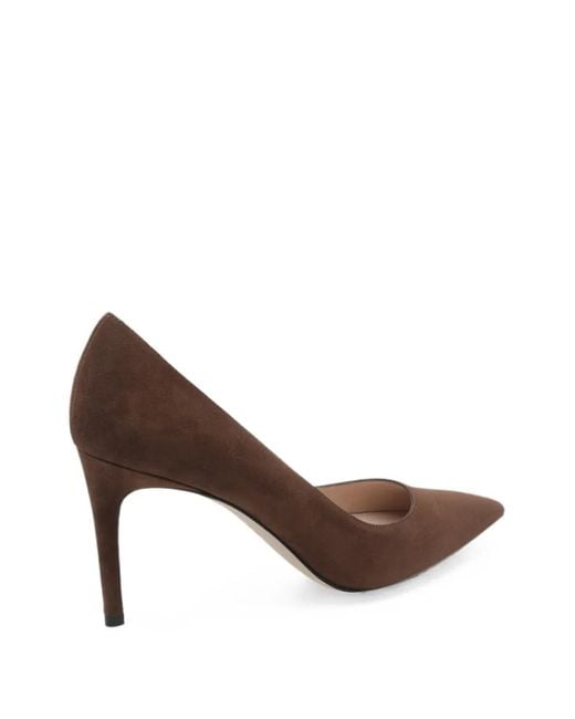 Stuart Weitzman Brown Stuart Power 85 Pointed-Toe Pumps