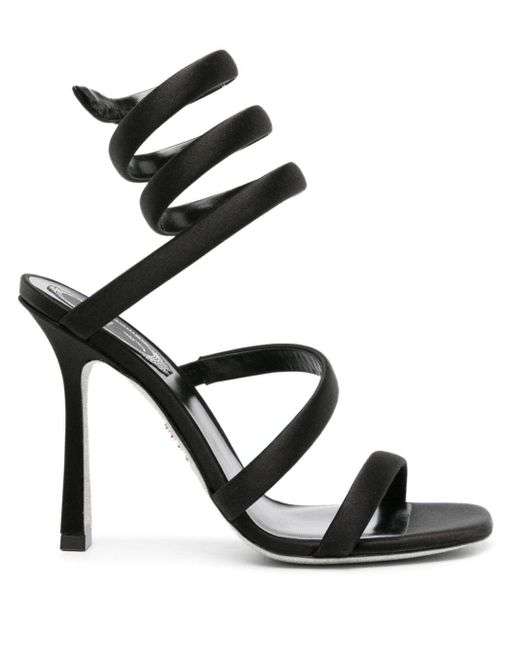 Rene Caovilla Cleo 105mm Leren Sandalen in het Black