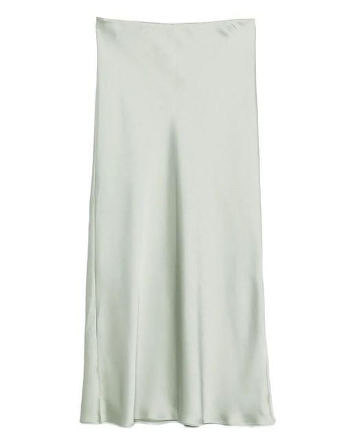 Patrizia Pepe Green Satin Midi Skirt