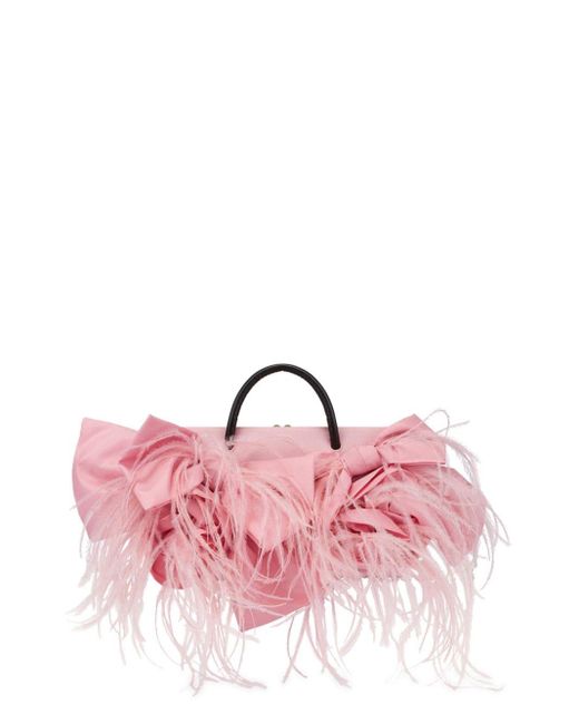 Bolso shopper con detalle de plumas Moschino de color Pink