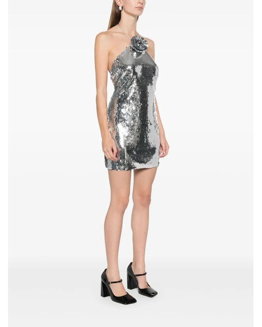 Magda Butrym White Sequinned Mini Dress