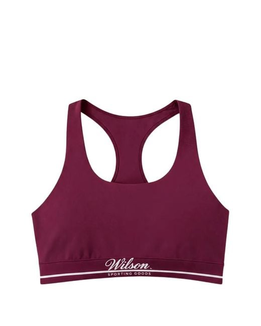 Wilson Purple Logo-Print Sport Bra
