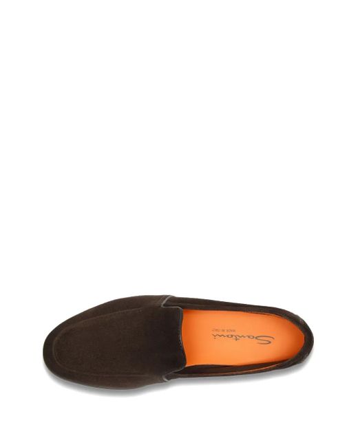 Santoni Black Suede Panelled Loafers for men