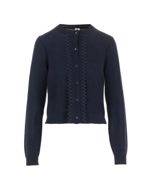 THE GARMENT Blue Bergen Scalloped-Trim Cardigan