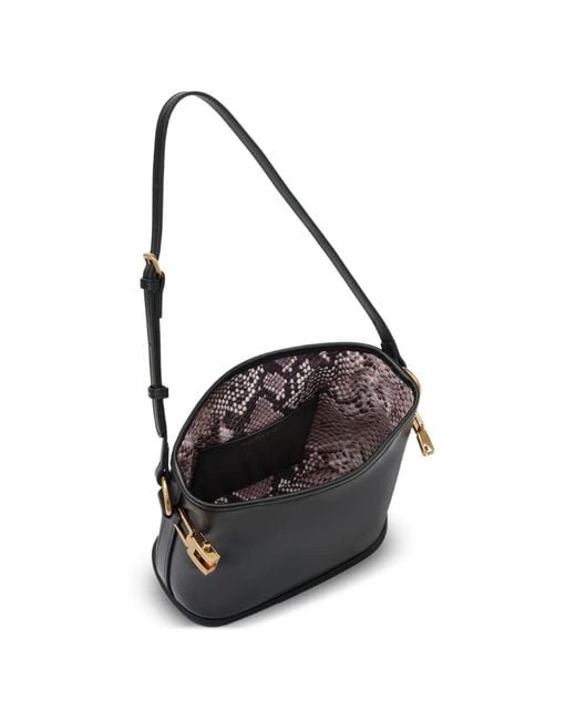 POTAMY Black Strap Buckle-Detail Buckle Bag