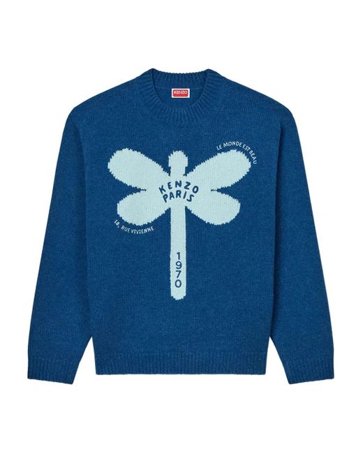 KENZO Blue Dragonfly Sweater for men