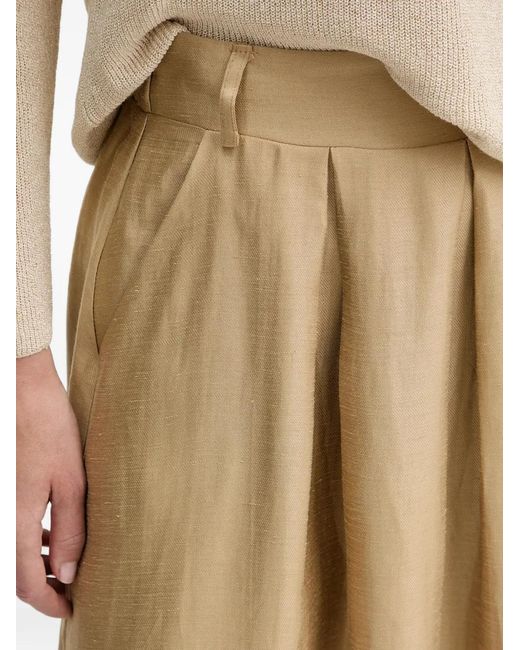 La Petite Francaise Natural Josephine Pleated Midi Skirt