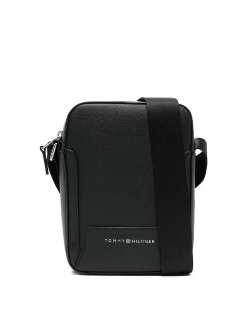 Tommy Hilfiger Black Mini Logo Messenger Bag for men