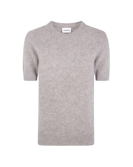 P.A.R.O.S.H. Gray Short-Sleeve Knit Sweater