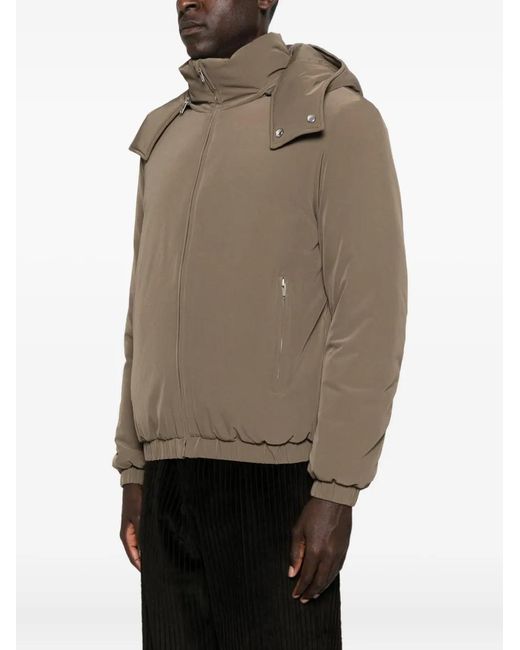 Sandro Brown Zip-Front Hooded Jacket for men