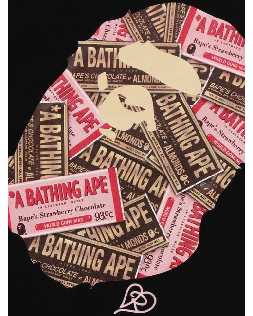 A Bathing Ape Black Printed T-Shirt for men