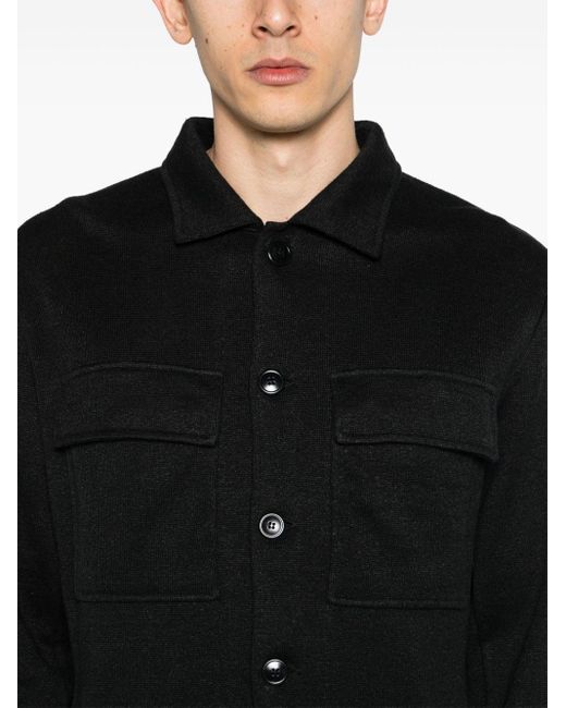 Lardini Black Long-sleeve Knitted Shirt for men