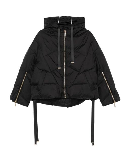 Piumino Trapuntato Con Cappuccio di Twinset in Black