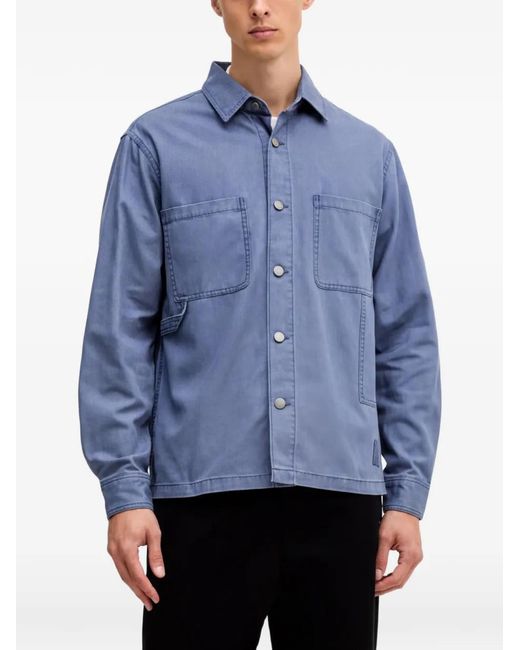 Benetton Blue Patch-Pocket Shirt for men