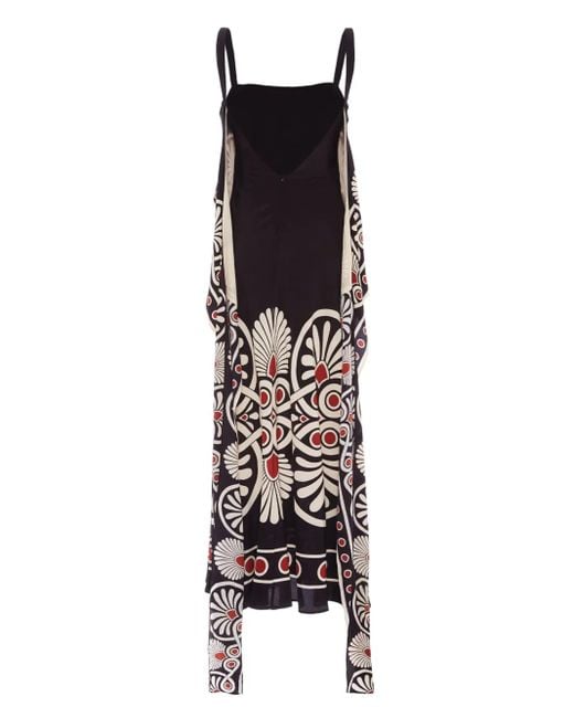 LaDoubleJ White Slip-Around Geometric-Print Dress
