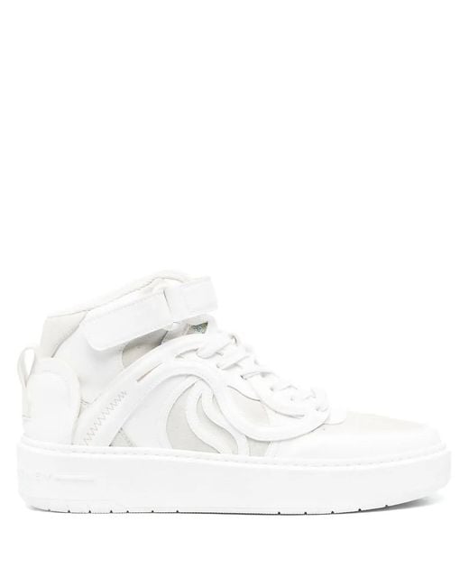 Stella McCartney White Logo Patch Faux Leather Sneakers