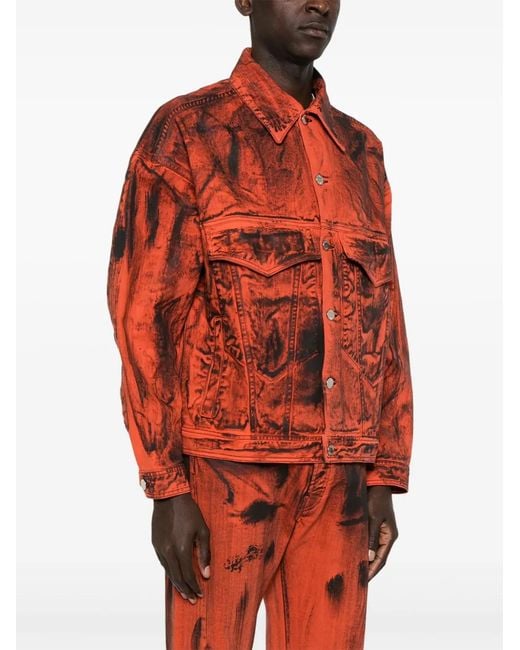 Etudes Studio Orange Veste Shadow Denim Paint