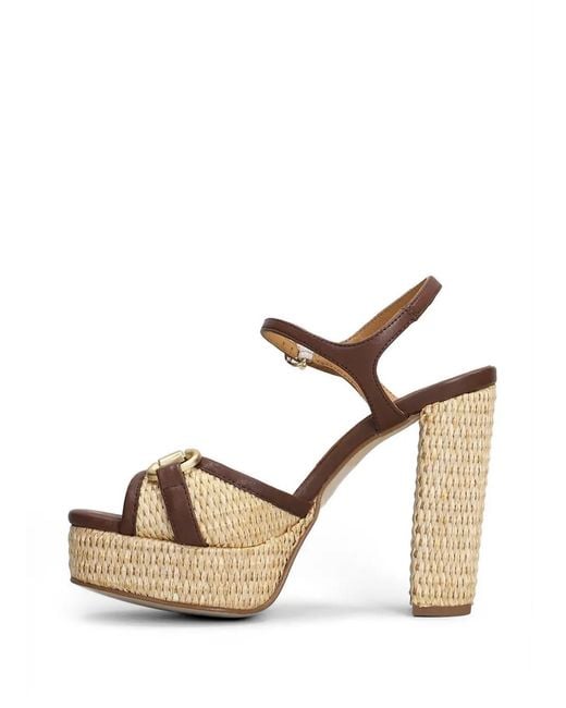Pedro Miralles Metallic Horsebit Platform Sandals