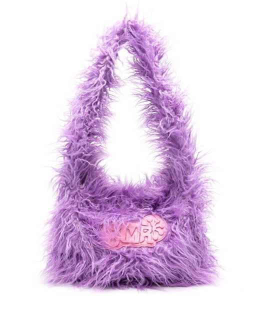 Borsa a spalla in finta pelliccia di Martine Rose in Purple
