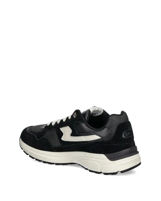 Stepney Workers Club Black Mesh-Panelled Running Shoes for men