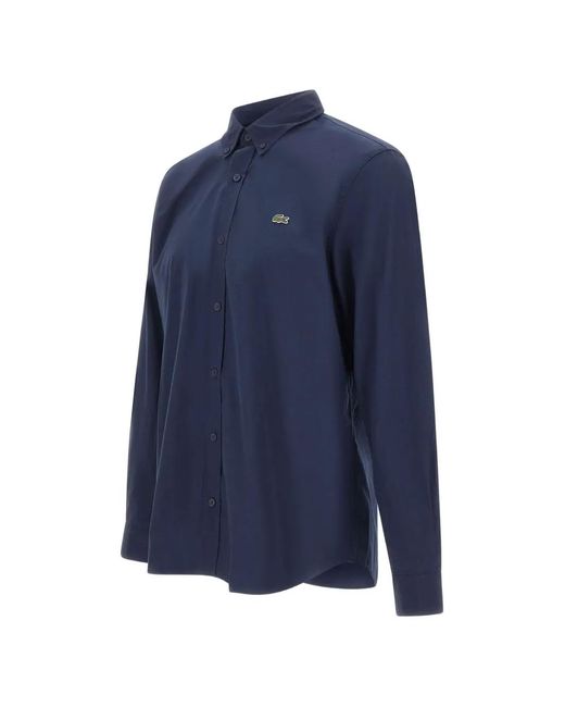 Lacoste Button-Down Popeline Overhemd in het Blue voor heren