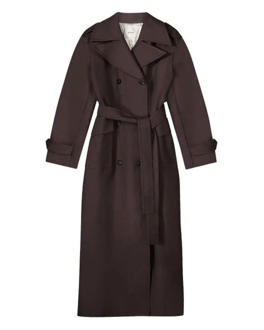Rohe Black Claire Double-Breasted Belted Trench Coat