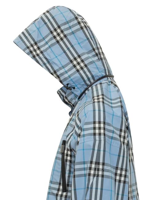 Burberry Blue Layham Checked Jacket