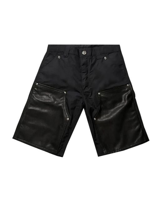 Chrome Hearts Black Knee Carpenter Shorts for men