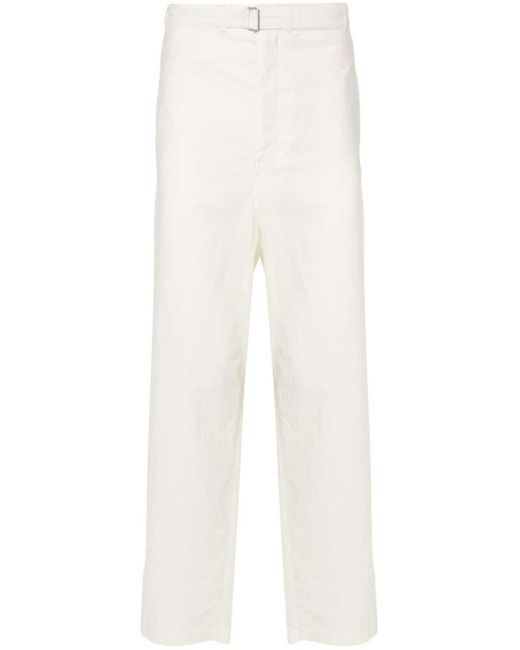 Pantalones ajustados con cinturón Lemaire de hombre de color White