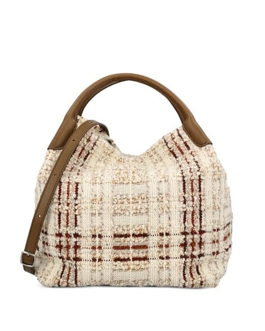 Loro Piana Metallic Large Bale Metal Toggle-Fastening Tote Bag