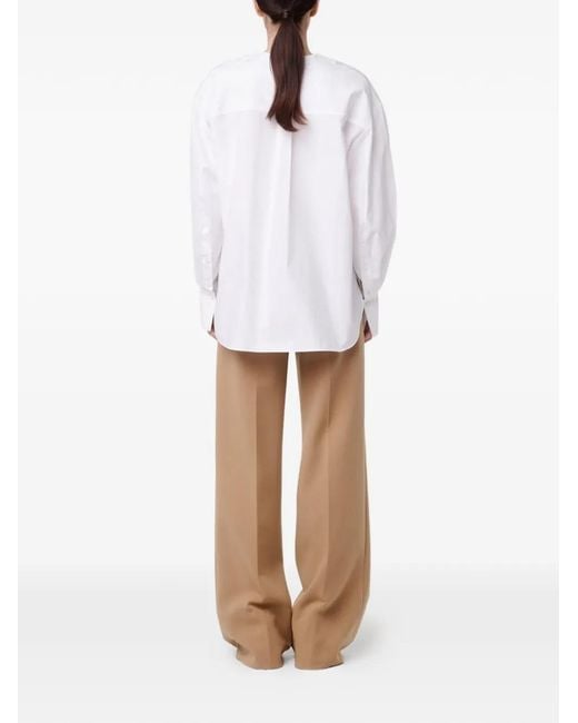Another Tomorrow White Quarter-Zip Blouse