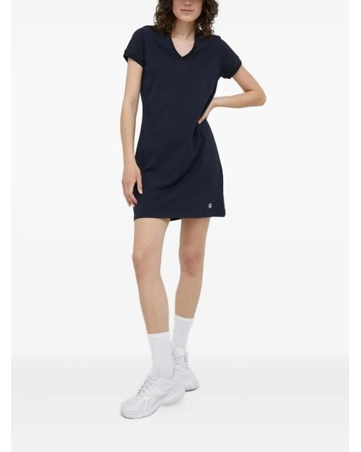 Colmar Blue V-Neck Logo Mini Dress