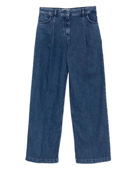 Ba&sh Blue Pleated-Detail Jeans
