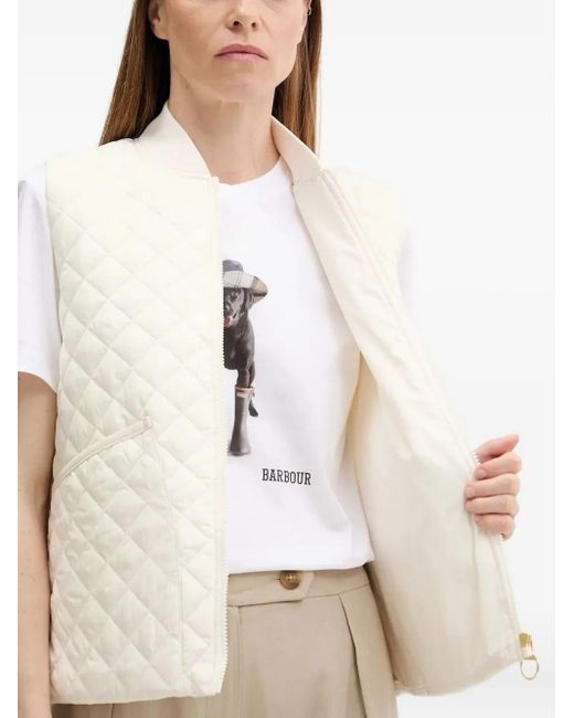 Chaleco acolchado con cremallera Barbour de color White