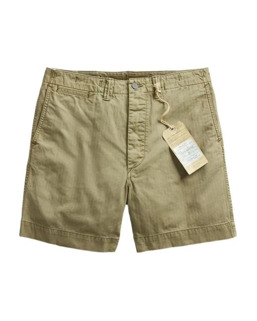RRL Green Utility Chino Shorts for men