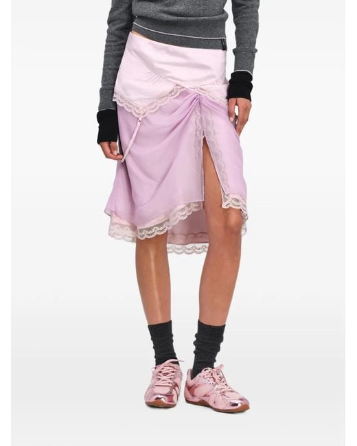 Marc Jacobs Pink Layered Satin Slip Skirt