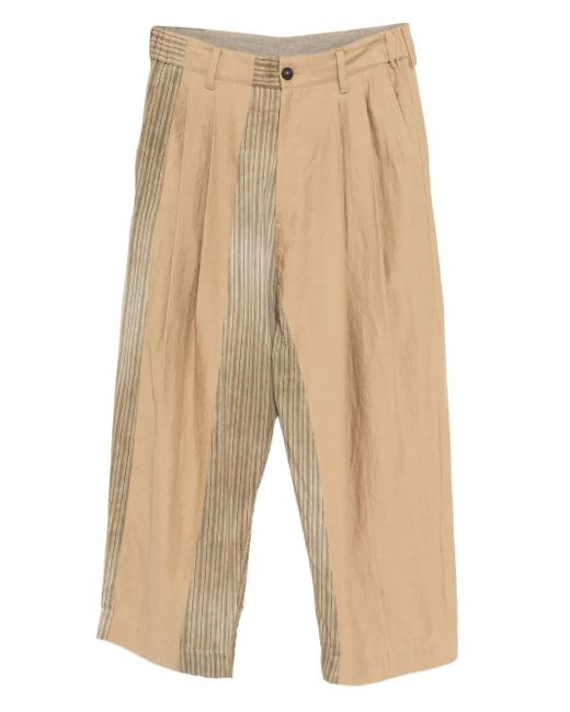 Ziggy Chen Natural Collaged Wide-Leg Trousers for men