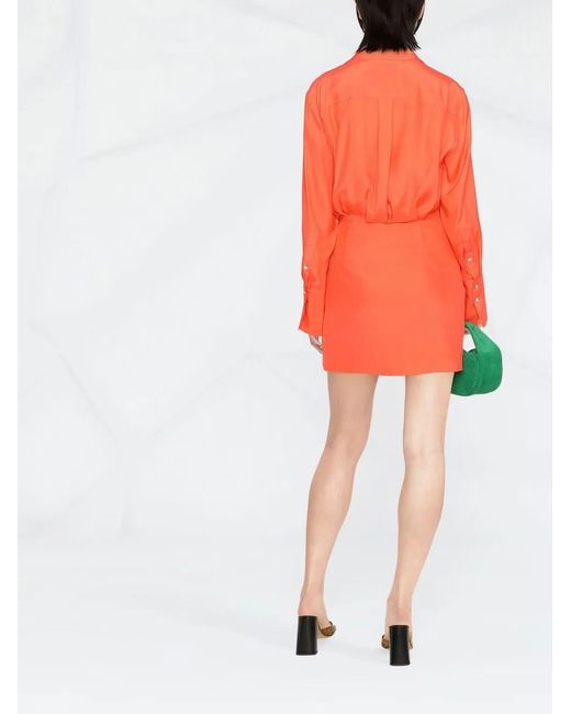 GAUGE81 Orange Kleid Mit Raffung